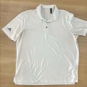 Adidas White Polo Shirt Classic Design Lightweight